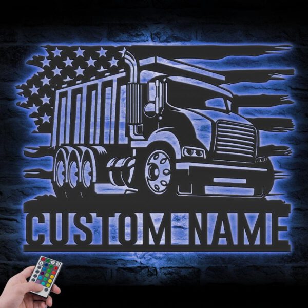 Custom-US-Drump-Truck-Driver-Metal-Wall-Art-LED_1