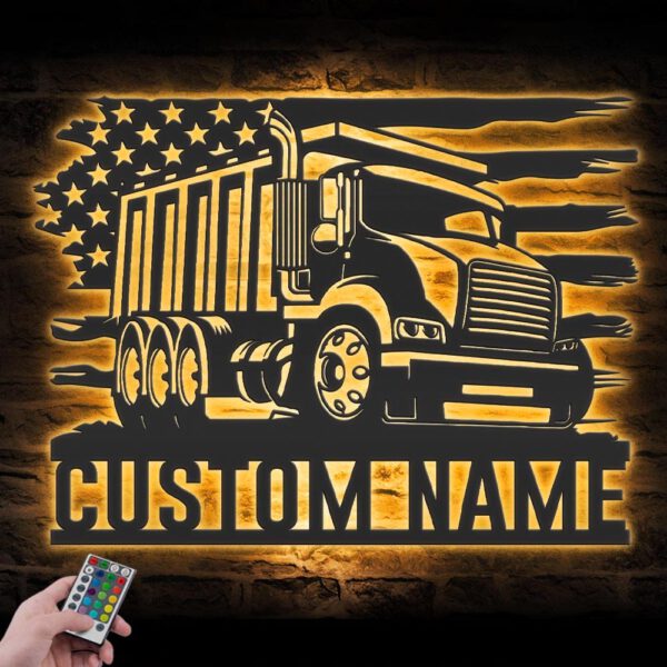 Custom-US-Drump-Truck-Driver-Metal-Wall-Art-LED_3