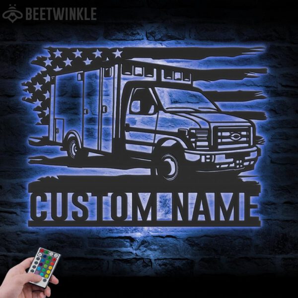 Custom-US-EMS-Rescue-Squad-Truck-Driver-Metal-Wall-Art-LED-Light_2