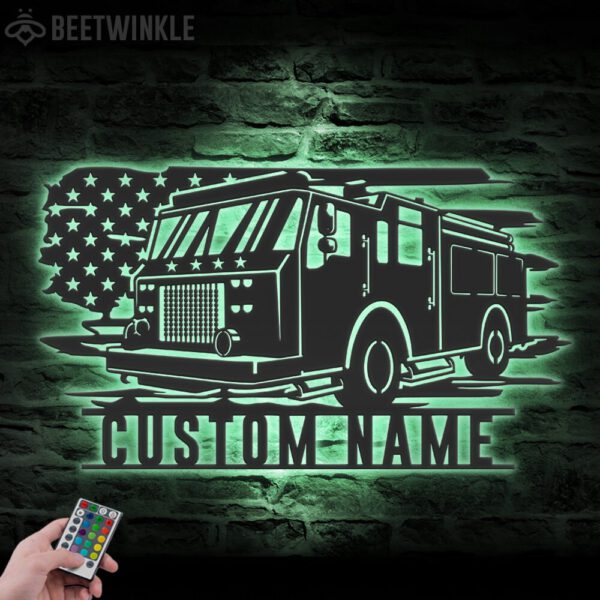 Custom-US-Engine-Fire-Truck-Driver-Metal-Wall-Art-LED-Light