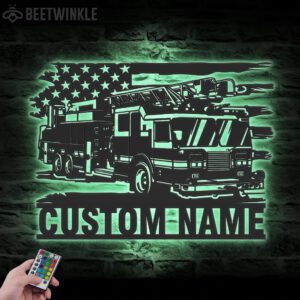 Custom-US-Engine-Fire-Truck-Driver-Metal-Wall-Art-LED-Light_2