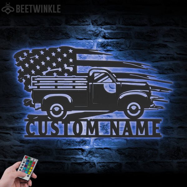 Custom-US-Farm-Truck-Driver-Metal-Wall-Art-LED-Light