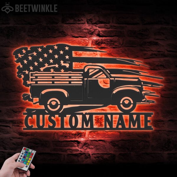 Custom-US-Farm-Truck-Driver-Metal-Wall-Art-LED-Light-7