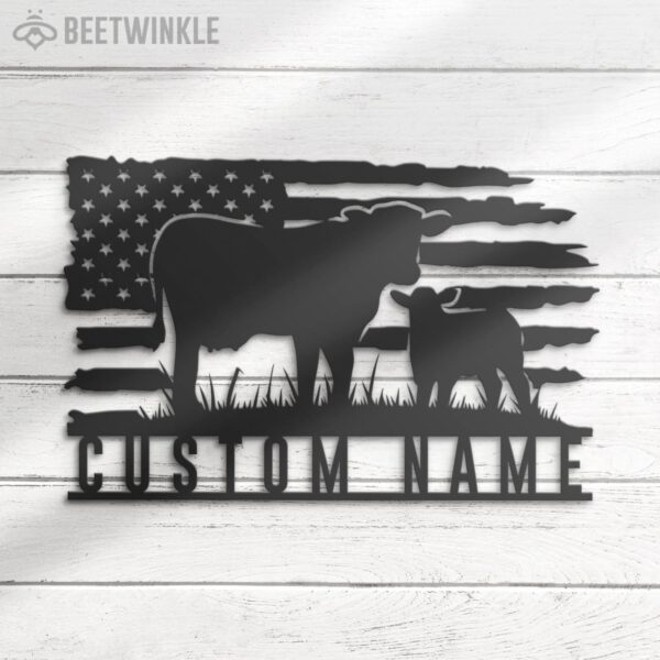 Custom-US-Flag-Cow-Farmhouse-Metal-Wall-Art-LED-Light-7-1