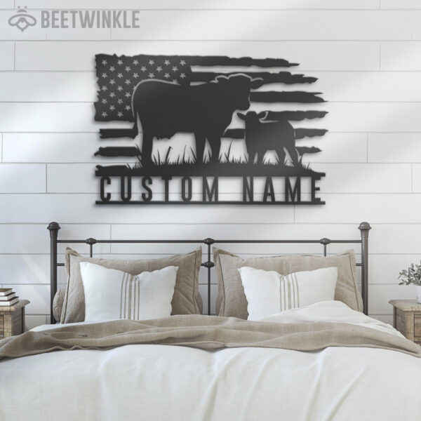 Custom-US-Flag-Cow-Farmhouse-Metal-Wall-Art-LED-Light-8-1