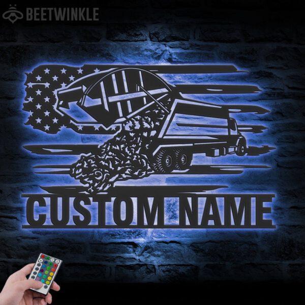 Custom-US-Garbage-Truck-Driver-Metal-Wall-Art-LED-Light