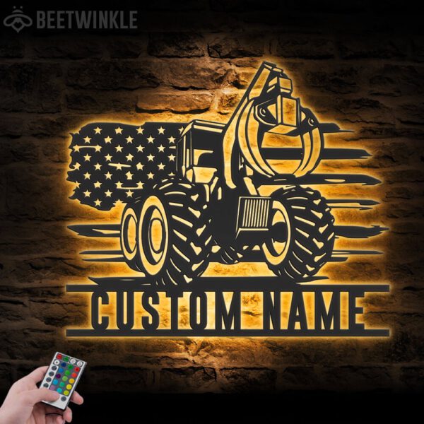 Custom-US-Grapple-Skidder-Driver-Metal-Wall-Art-LED-Light_7