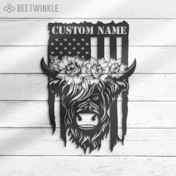 Custom-US-Highland-Cow-Farmhouse-Metal-Wall-Art-LED-Light-3