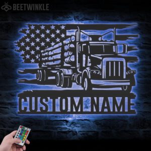 Custom-US-Logging-Truck-Driver-Metal-Wall-Art-LED-Light_1