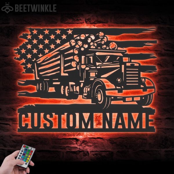 Custom-US-Logging-Truck-Driver-Metal-Wall-Art-LED_2