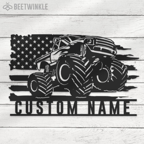 Custom-US-Monster-Truck-Driver-Metal-Wall-Art-LED-Light-7-1