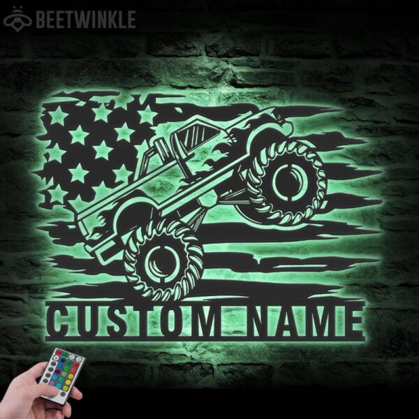 Custom-US-Monster-Truck-Driver-Metal-Wall-Art-LED-Light_7