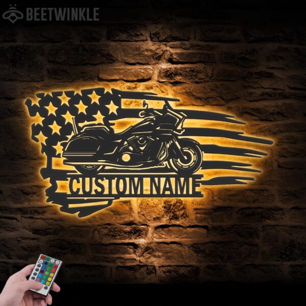 Custom-US-Motocross-Biker-Metal-Wall-Art-LED-Light-8-1