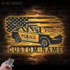 Custom-US-Police-Car-Driver-Metal-Wall-Art-LED-Light