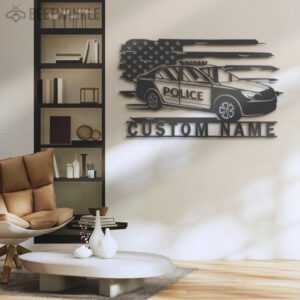 Custom-US-Police-Car-Driver-Metal-Wall-Art-LED-Light-3