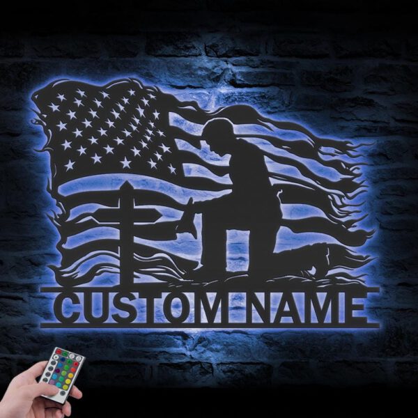 Custom-US-Police-Kneeling-Praying-Metal-Wall-Art-LED-Light_6