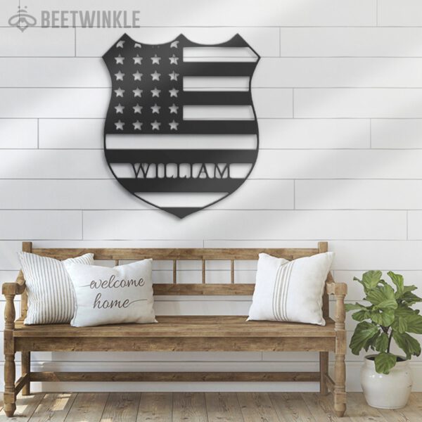 Custom-US-Police-Officer-Metal-Wall-Art-LED-Light-2