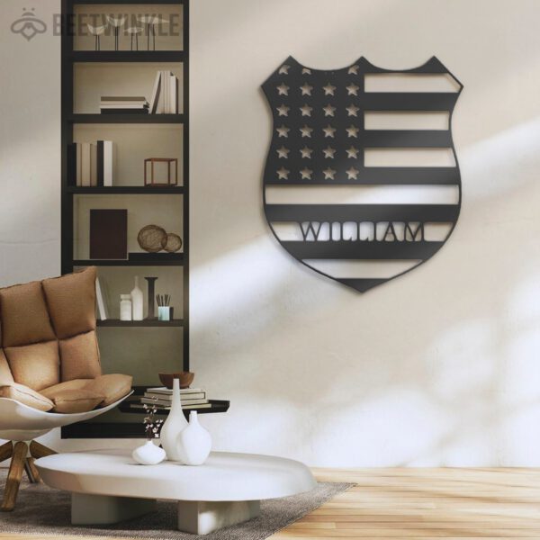 Custom-US-Police-Officer-Metal-Wall-Art-LED-Light-6