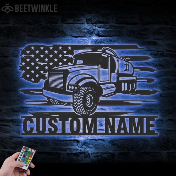 Custom-US-Pump-Truck-Driver-Metal-Wall-Art-LED-Light-4