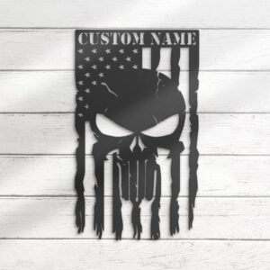 Custom-US-Punisher-Skull-American-Metal-Wall-Art-LED-Light-2