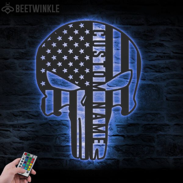 Custom-US-Punisher-Skull-American-Metal-Wall-Art-LED-Light-6-1