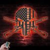 Custom-US-Punisher-Skull-Cross-Rifles-Metal-Wall-Art-LED-Light