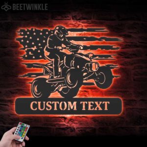 Custom-US-Quad-Biker-Metal-Wall-Art-LED-Light-2-1