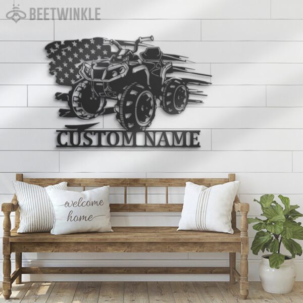 Custom-US-Quad-Biker-Metal-Wall-Art-LED-Light-3-4