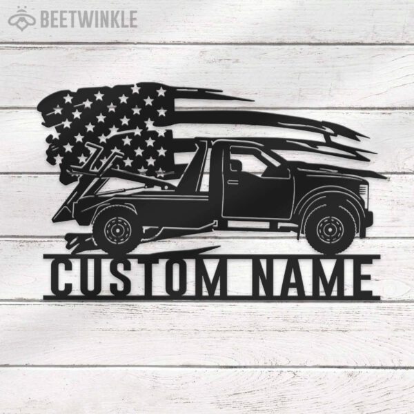 Custom-US-Rotator-Tow-Truck-Driver-Metal-Wall-Art-LED-Light-6