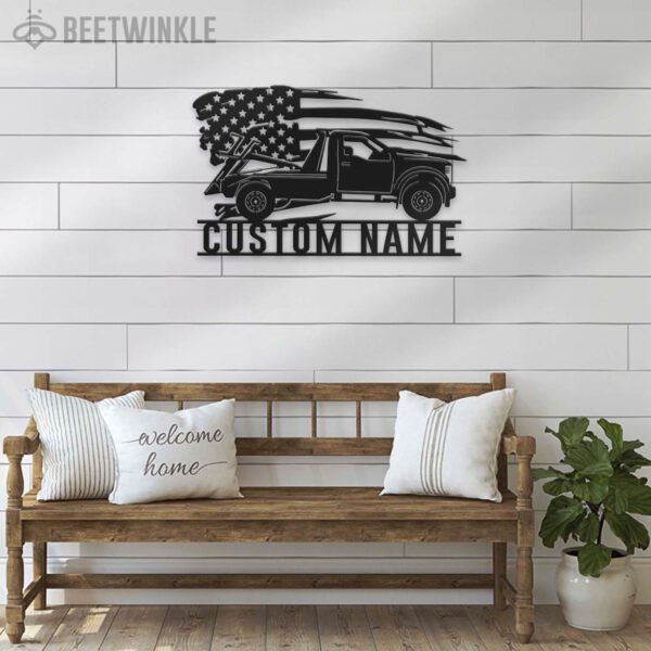 Custom-US-Rotator-Tow-Truck-Driver-Metal-Wall-Art-LED-Light-7