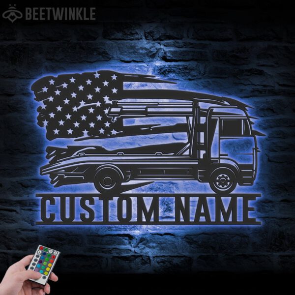 Custom-US-Rotator-Tow-Truck-Driver-Metal-Wall-Art-LED_6