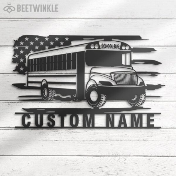 Custom-US-School-Bus-Metal-Wall-Art-LED-Light-4