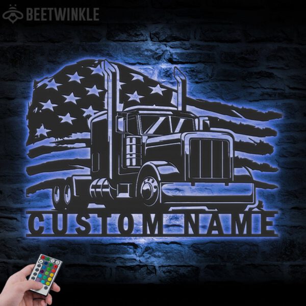 Custom-US-Semi-Truck-Driver-Metal-Wall-Art-LED-Light-6