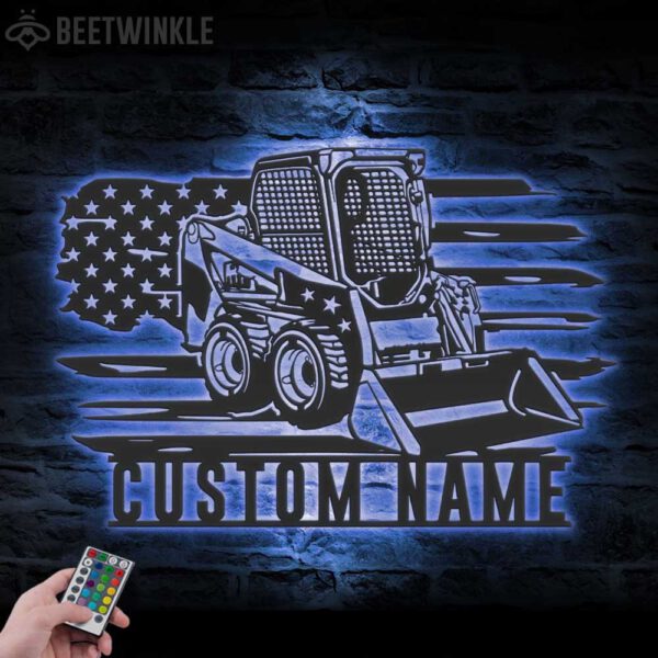 Custom-US-Skid-Steer-Driver-Metal-Wall-Art-LED_7