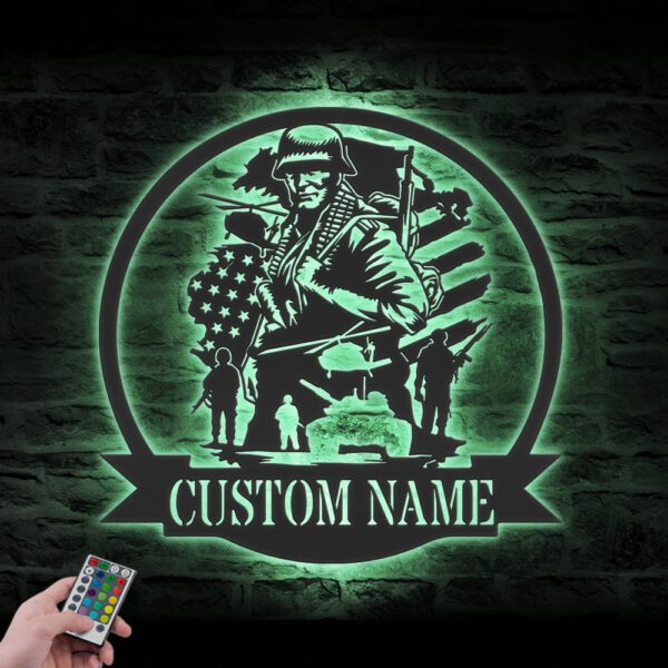 Custom-US-Soldier-Military-Metal-Wall-Art-LED-Light-12