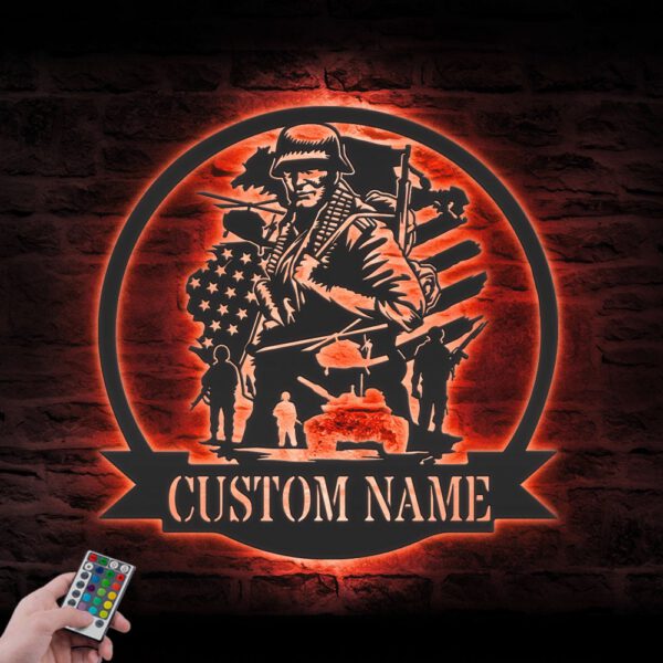 Custom-US-Soldier-Military-Metal-Wall-Art-LED-Light-15