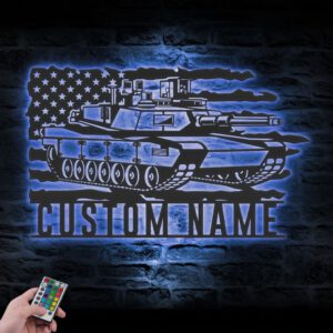 Custom-US-Soldier-Military-Tank-Metal-Wall-Art-LED-Light-3-2