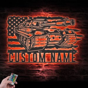 Custom-US-Soldier-Military-Tank-Metal-Wall-Art-LED-Light-3-3