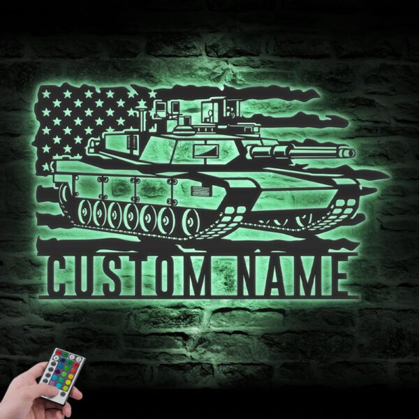 Custom-US-Soldier-Military-Tank-Metal-Wall-Art-LED-Light-4-2