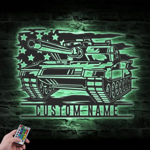 Custom-US-Soldier-Military-Tank-Metal-Wall-Art-LED-Light-4-5