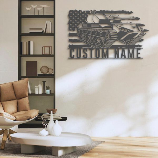 Custom-US-Soldier-Military-Tank-Metal-Wall-Art-LED-Light-4