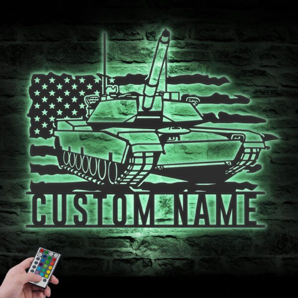 Custom-US-Soldier-Military-Tank-Metal-Wall-Art-LED-Light-6-4