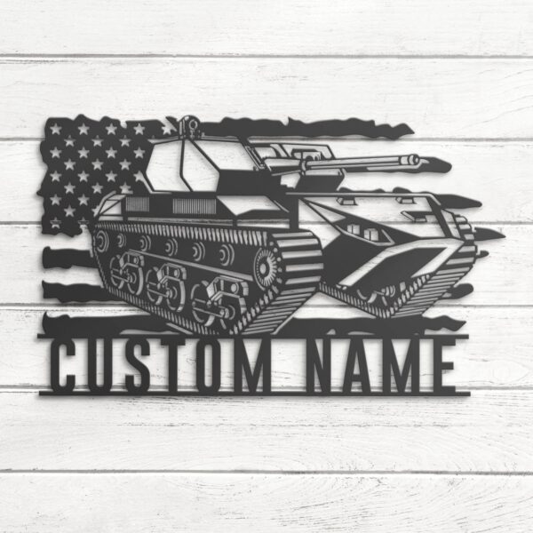 Custom-US-Soldier-Military-Tank-Metal-Wall-Art-LED-Light-6