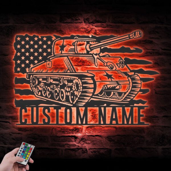 Custom-US-Soldier-Military-Tank-Metal-Wall-Art-LED-Light-7-1