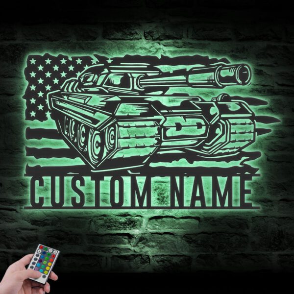 Custom-US-Soldier-Military-Tank-Metal-Wall-Art-LED-Light-7-3