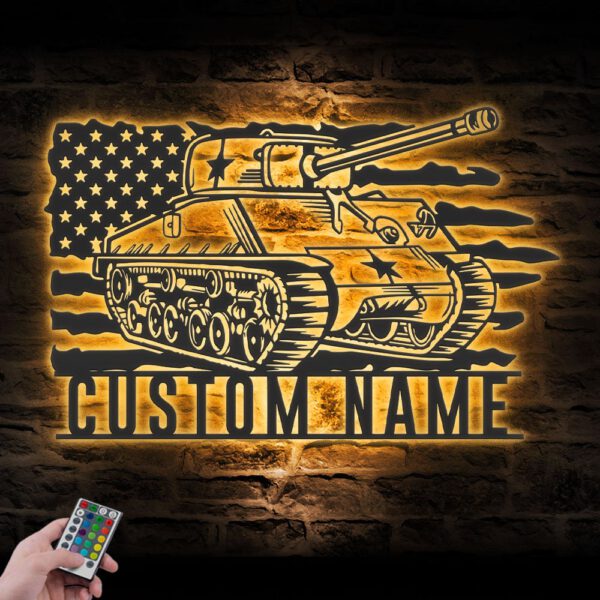 Custom-US-Soldier-Military-Tank-Metal-Wall-Art-LED-Light-8-1