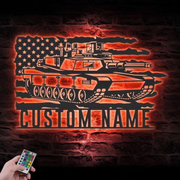 Custom-US-Soldier-Military-Tank-Metal-Wall-Art-LED-Light-8-2