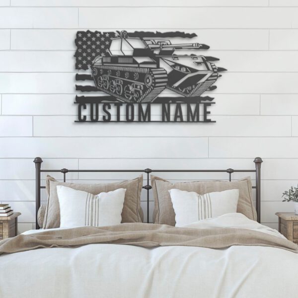 Custom-US-Soldier-Military-Tank-Metal-Wall-Art-LED-Light-8