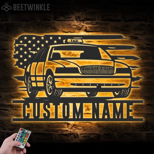 Custom-US-Taxi-Cab-Metal-Wall-Art-LED-Light-6