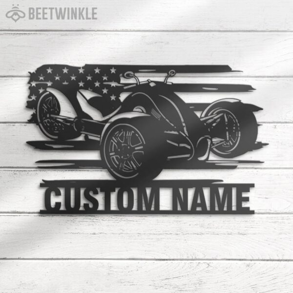 Custom-US-Three-Wheel-Motorcycle-Metal-Wall-Art-LED-Light-4